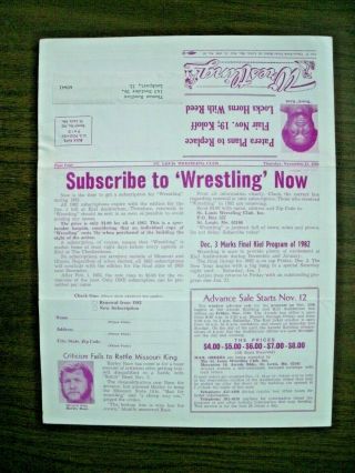 ST LOUIS WRESTLING 11/19/82 NWA BELT FLAIR v PATERA KOLOFF v REED BRODY HUBER 3