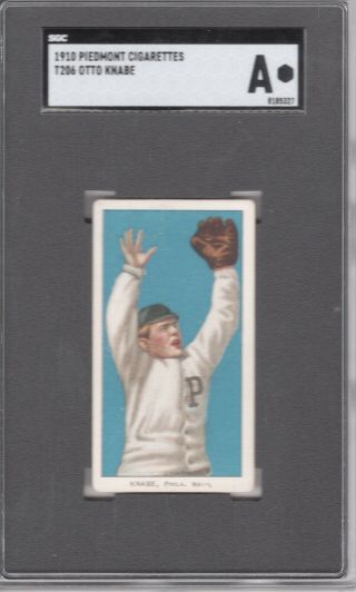 1909 - 11 T206 Otto Knabe Of The Philadelphia Phillies Sgc Auth