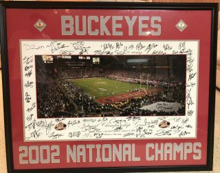 2002 Autographed Ohio State Buckeyes National Championship Photo