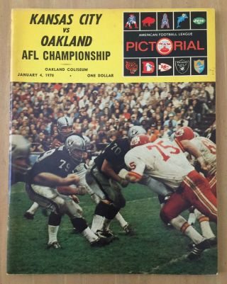 Vintage 1969 Afl Nfl Championship Program Kansas City Chiefs @ Oakland Raiders