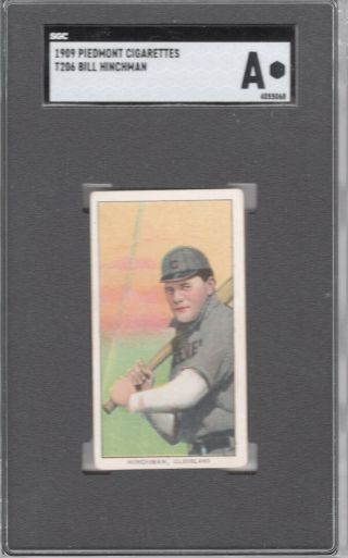1909 - 11 T206 Bill Hinchman Of The Cleveland Naps Sgc Auth