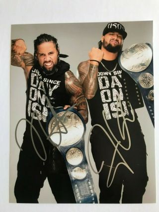 Wwe Nxt Jimmy & Jey The Usos Autographed 8x10 Photo Hand Signed Wrestling