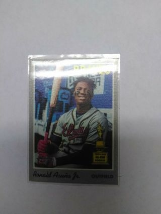 2019 Topps Heritage Ronald Acuna Jr Cloth Sticker
