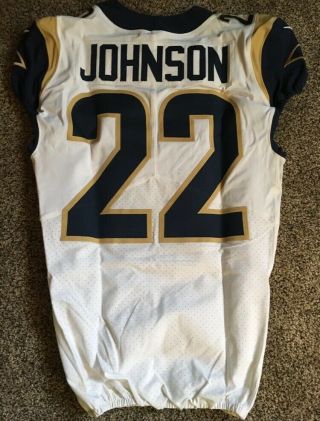2017 Trumaine Johnson Game Worn Rams Jersey Captain’s Patch Montana London 3