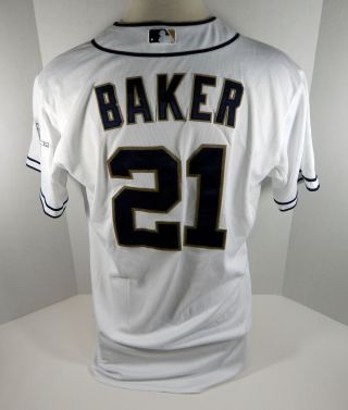 2012 San Diego Padres John Baker 21 Game White Jersey