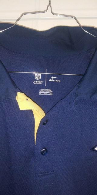 NFL LA Los Angeles Rams NIKE Dri Fit Blue Polo Golf Shirt Men ' s 3XL 2