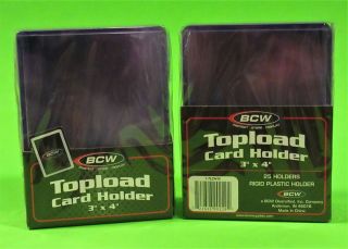 50 Topload Card Holder For Sports/ Trading Cards,  12m 3 X 4 Rigid Plastic,  Bcw