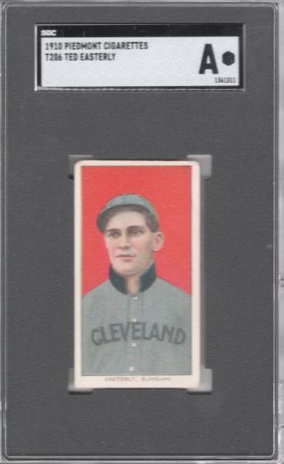 1909 - 11 T206 Ted Easterly Of The Cleveland Naps Sgc Auth