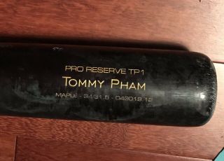 Tommy Pham 2019 Game Cracked Bat Tampa Bay Rays Victus Bat W/ Photo