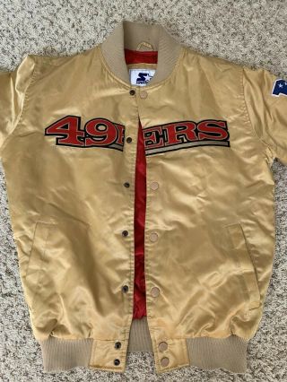 Medium San Francisco 49ers Starter Jacket Gold Vtg Vintage Men’s Nfl Nfc