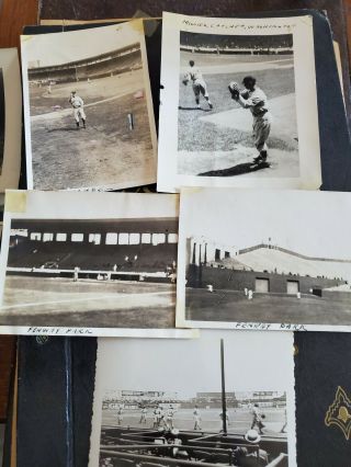 1930s Baseball Scrapbook Fenway Photos,  Tickets,  Rain Checks,  Stamps,  Flyer Etc 2