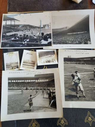 1930s Baseball Scrapbook Fenway Photos,  Tickets,  Rain Checks,  Stamps,  Flyer Etc 3