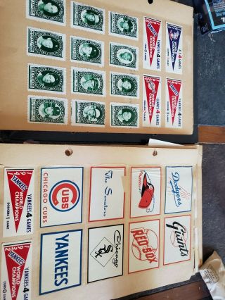 1930s Baseball Scrapbook Fenway Photos,  Tickets,  Rain Checks,  Stamps,  Flyer Etc 6