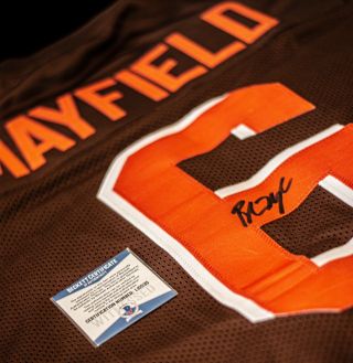 Browns Baker Mayfield Authentic Signed Brown Jersey Autographed Bas Witnessed