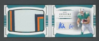 2018 National Treasures Booklet Mike Gesicki Rpa Rc Rookie Patch Auto 63/99