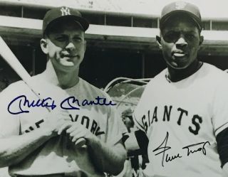 Mickey Mantle / Willie Mays Autographed Photo With