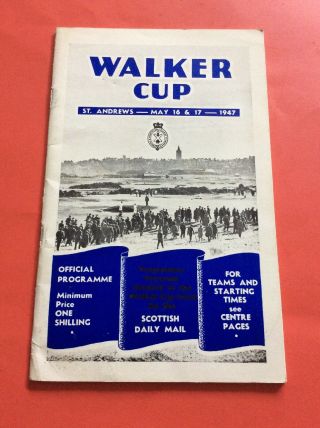Vintage Golf Memorabilia / Walker Cup Program / St Andrews May 1947