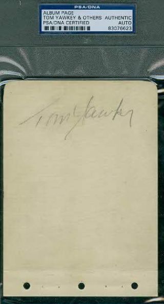 Tom Yawkey Signed Album Page Psa/dna Autograph