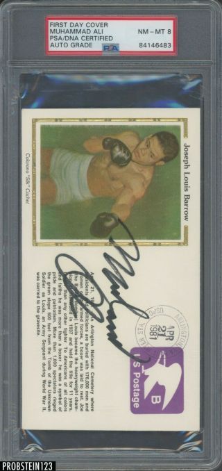Muhammad Ali Boxing Signed Fdc First Day Cover Auto Autograph Psa 8 Nm - Mt