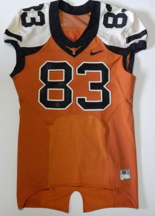 University Of Texas Longhorns Nike Game Worn Football Jersey 83 Size 46