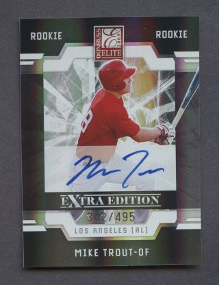 2009 Donruss Elite Extra Edition Mike Trout Angels Rc Rookie Auto 342/495