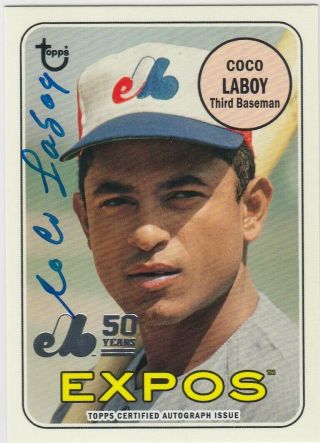 2019 Topps Archives Coco Loboy Montreal Expos 50th Anniversary Autograph Auto