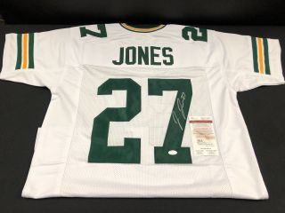Josh Jones Green Bay Packers Signed White Custom Jersey Witness Jsa Wp814633