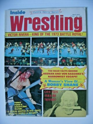 Inside Wrestling April 1973 Terry Funk - Chain Match Bobby Shane Heenan - Raschke