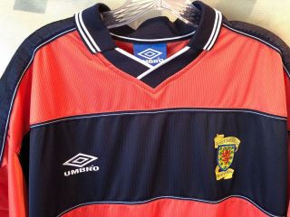 Scotland 1999 Away Soccer Jersey Shirt XL Umbro 3