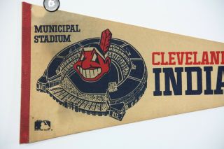 Vintage Cleveland Indians Municipal Stadium Chief Wahoo 30x12 Pennant 2