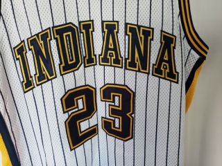 Reebok Authentic Indiana Pacers Ron Artest 23 Pinstripe Jersey Mens 40 M Sewn 2