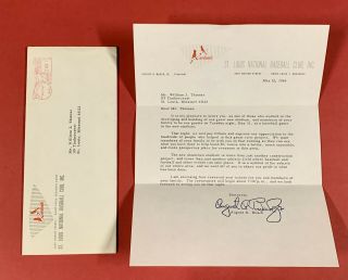 1966 St.  Louis Cardinals Busch Stadium August Busch Letter/invitation To Builder