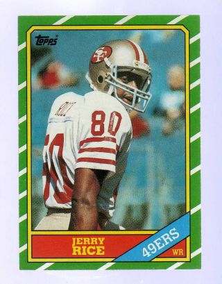 1986 Topps 161.  Jerry Rice Rookie Rc.  49ers