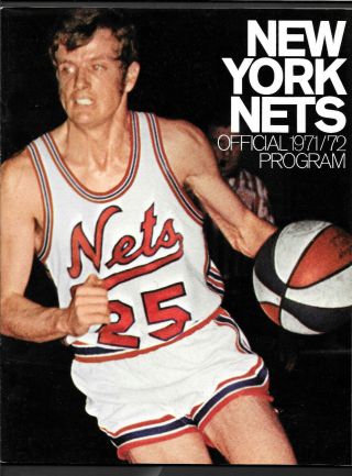 1971 - 72 Aba Basketball Program York Nets Vs Kentucky Colonels Near