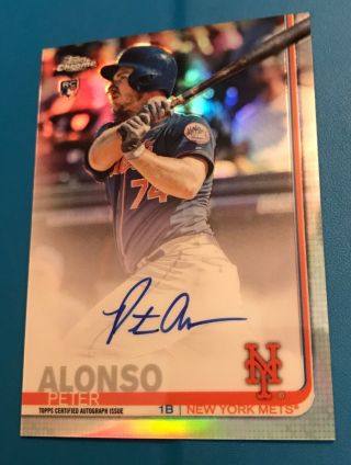 Peter Alonso 2019 Topps Chrome Refractor Autograph /499 Mets Auto
