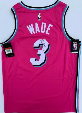 Dwyane Wade Signed Miami Heat City Sunset Vice Nike Basketball Jersey Psa/dna