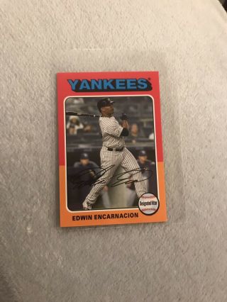 2019 Topps Archives 1975 Mini Parallel Edwin Encarnacion 75m - 52 Yankees