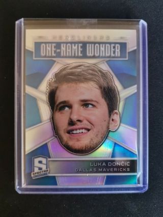 2018 - 19 Panini Spectra Luka Doncic Rc Headliners " One - Name Wonder " Sp Case Hit