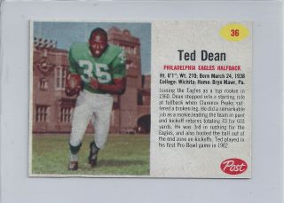 1962 Post Cereal Football 36 Ted Dean Philadelphia Eagles