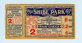 Outstanding 1930 World Series Baseball Ticket Stub A 