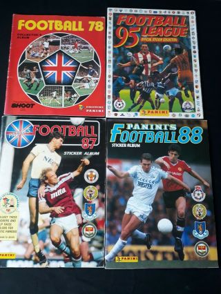 Panini Football 78 87 88 & 95 Sticker Albums Joblot