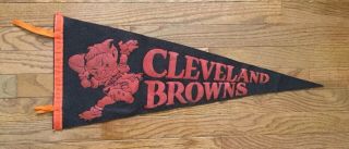 Rare Vintage 1960s Cleveland Browns Brownie Elf Football Felt Pennant