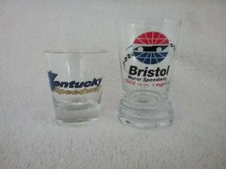 Kentucky Speedway & Bristol Motor Speedway Shot Glasses In