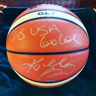 Kobe Bryant Nba Molten Fiba Upper Deck Signed Autographed Basketball 08 Gold Usa
