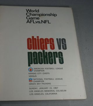 1967 BOWL I GREEN BAY PACKERS VS.  CHIEFS FOOTBALL PROGRAM 3