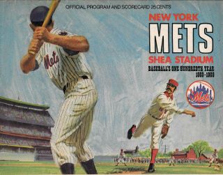 York Mets - Partially Scored 1969 Program - Nolan Ryan Win - Mets In Lst Place