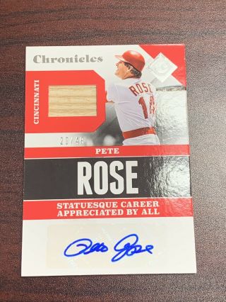 2017 Panini Chronicles Pete Rose Game Bat Auto /49 Cincinnati Reds