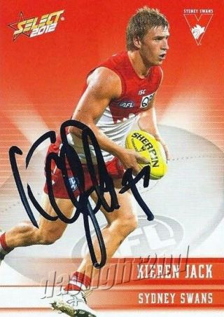 ✺signed✺ 2012 Sydney Swans Afl Premiers Card Kieren Jack