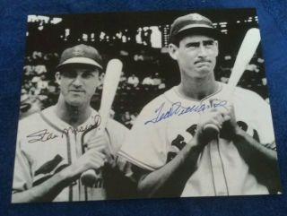 Stan Musial & Ted Williams Autographed Baseball Hofers 8x10 