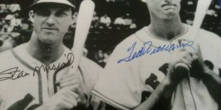 Stan Musial & Ted Williams Autographed Baseball HOFers 8x10  4